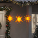 juledekoration med LED-lys 3 stk. foldbar gul