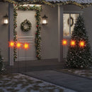 juledekoration med LED-lys og jordspyd 3 stk. 35 cm foldbar rød