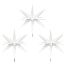 juledekoration m. LED-lys og jordspyd 3 stk. 35 cm foldbar hvid