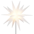 juledekoration m. LED-lys og jordspyd 3 stk. 35 cm foldbar hvid