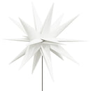 juledekoration m. LED-lys og jordspyd 3 stk. 35 cm foldbar hvid