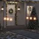 juledekoration m. LED-lys og jordspyd 3 stk. 35 cm foldbar hvid