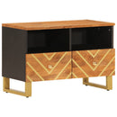 tv-bord 70x33,5x46 cm massivt mangotræ brun og sort