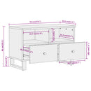 tv-bord 70x33,5x46 cm massivt mangotræ brun og sort
