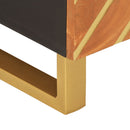 sofabord 80x50x40 cm massivt mangotræ brun og sort