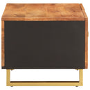 sofabord 80x50x40 cm massivt mangotræ brun og sort