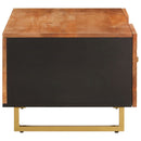 sofabord 100x54x40 cm massivt mangotræ brun og sort