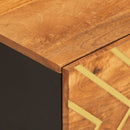 sofabord 100x54x40 cm massivt mangotræ brun og sort