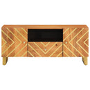 tv-bord 105x33,5x46 cm massivt mangotræ brun og sort