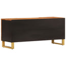 tv-bord 105x33,5x46 cm massivt mangotræ brun og sort