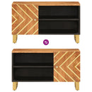 tv-bord 80x31,5x46 cm massivt mangotræ brun og sort