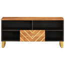 tv-bord 100x33,5x46 cm massivt mangotræ brun og sort
