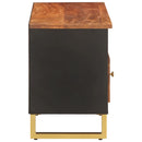 tv-bord 100x33,5x46 cm massivt mangotræ brun og sort