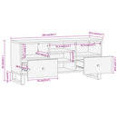 tv-bord 100x33,5x46 cm massivt mangotræ brun og sort