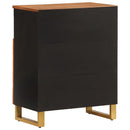 skænk 60x33,5x75 cm massivt mangotræ brun og sort