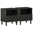 sengeborde 2 stk. 40x33x46 cm massivt mangotræ sort