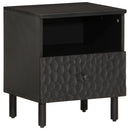 sengeborde 2 stk. 40x33x46 cm massivt mangotræ sort