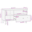 tv-bord 80x33x46 cm massivt mangotræ sort