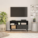 tv-bord 80x33x46 cm massivt mangotræ sort