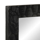 badeværelsesspejl 50x70x2,5 cm massivt mangotræ og glas sort