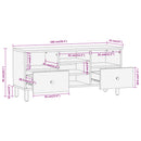 tv-bord 100x33x46 cm massivt mangotræ