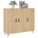 skab 90x34x80 cm konstrueret træ røget egetræsfarve
