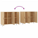 skab 90x34x80 cm konstrueret træ røget egetræsfarve
