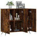 skab 90x34x80 cm konstrueret træ røget egetræsfarve