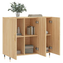 skab 90x34x80 cm konstrueret træ røget egetræsfarve