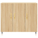 skab 90x34x80 cm konstrueret træ røget egetræsfarve