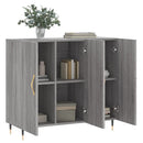 skab 90x34x80 cm konstrueret træ grå sonoma-eg
