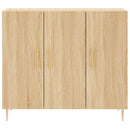 skab 90x34x80 cm konstrueret træ røget egetræsfarve