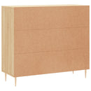 skab 90x34x80 cm konstrueret træ røget egetræsfarve