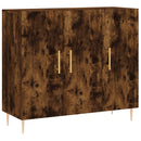 skab 90x34x80 cm konstrueret træ røget egetræsfarve