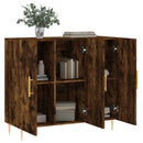 skab 90x34x80 cm konstrueret træ røget egetræsfarve