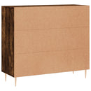 skab 90x34x80 cm konstrueret træ røget egetræsfarve