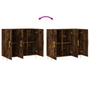 skab 90x34x80 cm konstrueret træ røget egetræsfarve