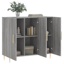 skab 90x34x80 cm konstrueret træ grå sonoma-eg