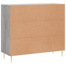 skab 90x34x80 cm konstrueret træ grå sonoma-eg