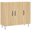 skab 90x34x80 cm konstrueret træ røget egetræsfarve