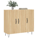 skab 90x34x80 cm konstrueret træ røget egetræsfarve