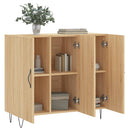 skab 90x34x80 cm konstrueret træ røget egetræsfarve