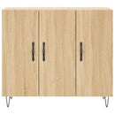 skab 90x34x80 cm konstrueret træ røget egetræsfarve