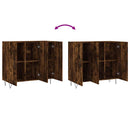 skab 90x34x80 cm konstrueret træ røget egetræsfarve