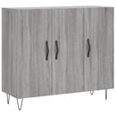 skab 90x34x80 cm konstrueret træ grå sonoma-eg