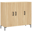skab 90x34x80 cm konstrueret træ røget egetræsfarve