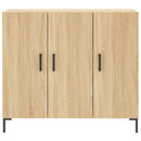 skab 90x34x80 cm konstrueret træ røget egetræsfarve