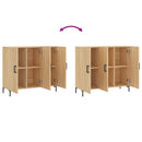 skab 90x34x80 cm konstrueret træ røget egetræsfarve