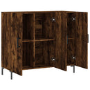 skab 90x34x80 cm konstrueret træ røget egetræsfarve