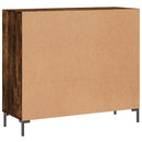 skab 90x34x80 cm konstrueret træ røget egetræsfarve